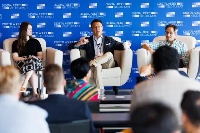 A panellist making a point as the audience listens